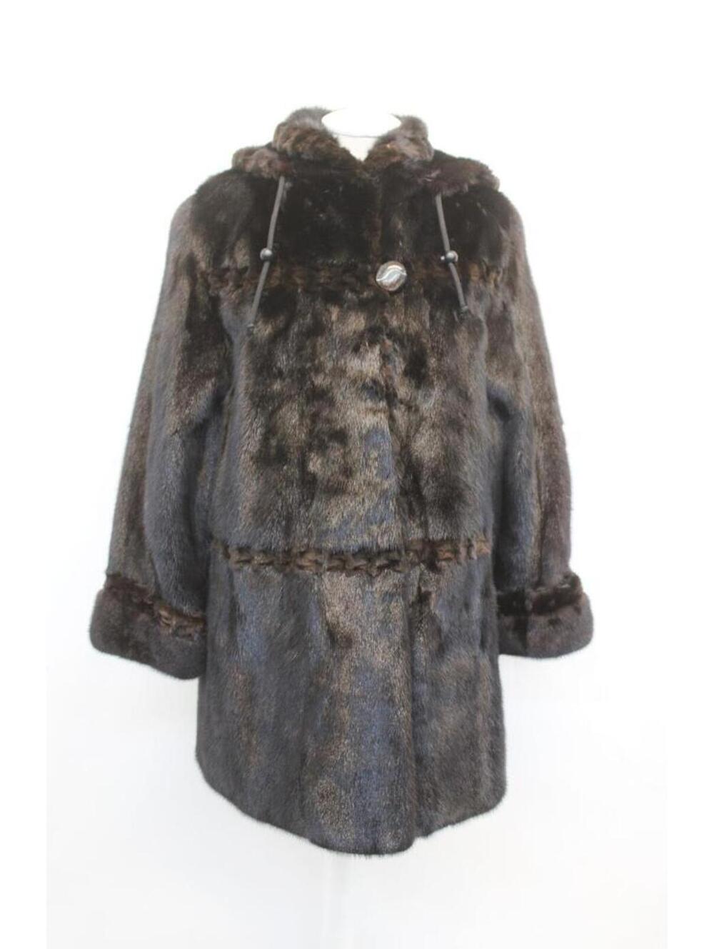 Excellent Canadian Dark Ranch Brown Mink Fur Coat Jacket Women Woman 6-8 Medium